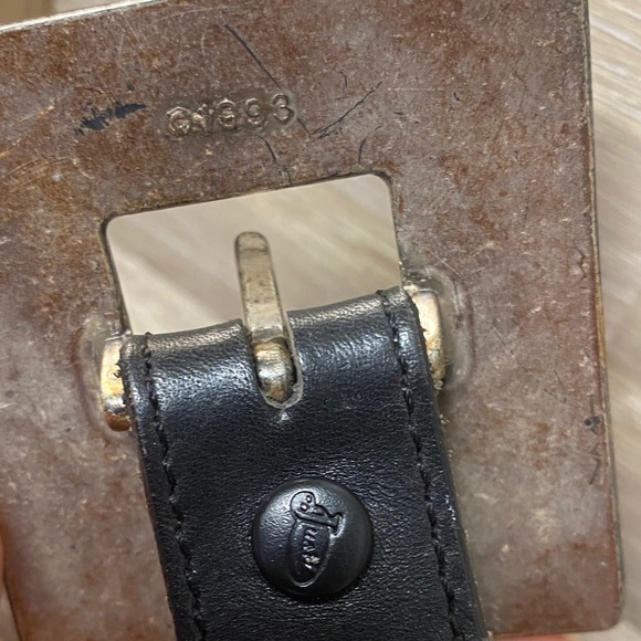 Black Leather Belt with Gold Accents - Picture 8 of 8